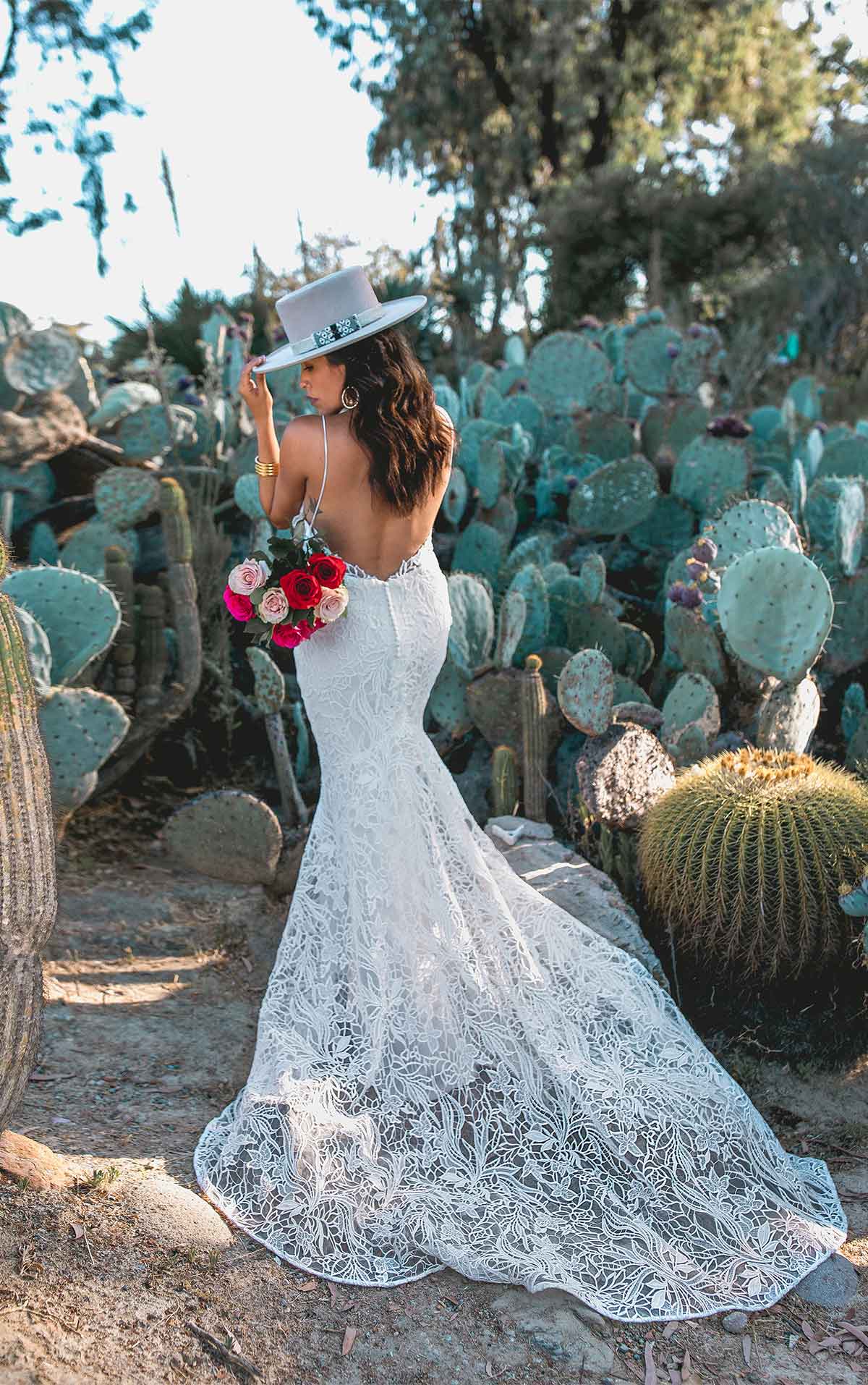 BODHI Unique Lace Boho Wedding Dress with Sheer Bodice by All Who Wander
