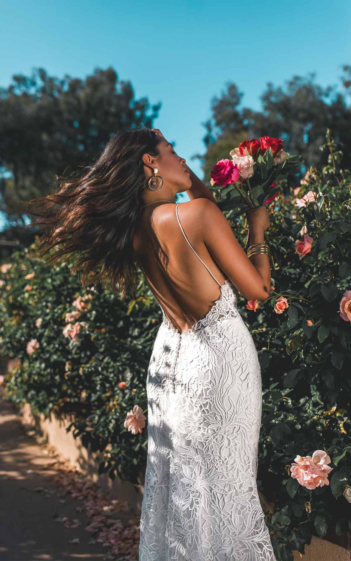 BODHI Unique Lace Boho Wedding Dress with Sheer Bodice by All Who Wander