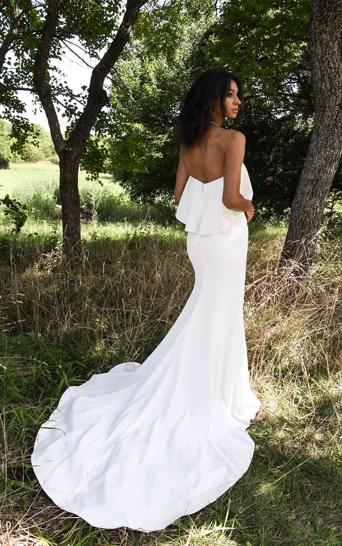 TASMA Casual Strapless Bohemian Wedding Dress with Ruffle Detail by All Who Wander