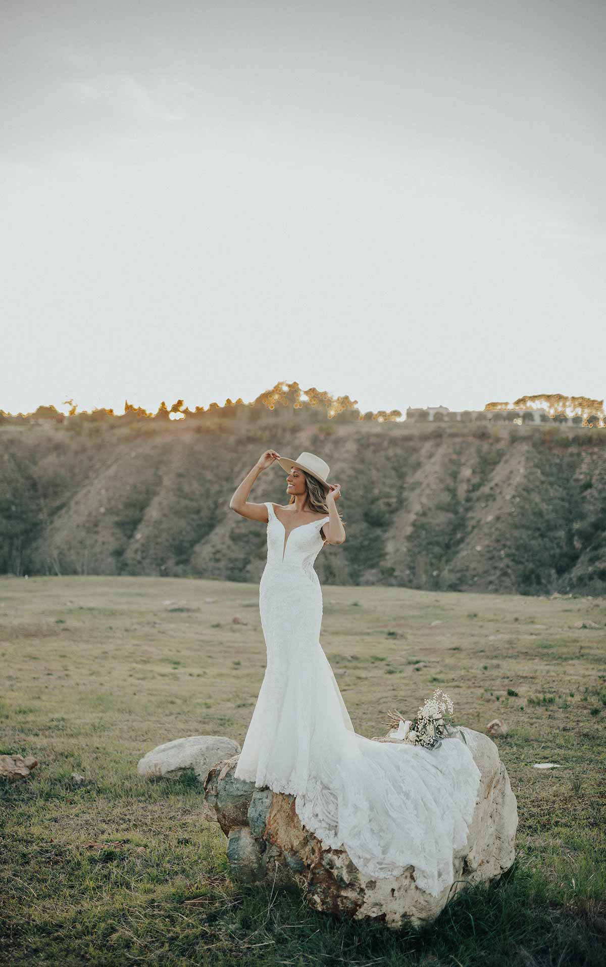 1338 Sexy Fit-and-Flare Wedding Dress with Ornate Lace Embellishments by Martina Liana