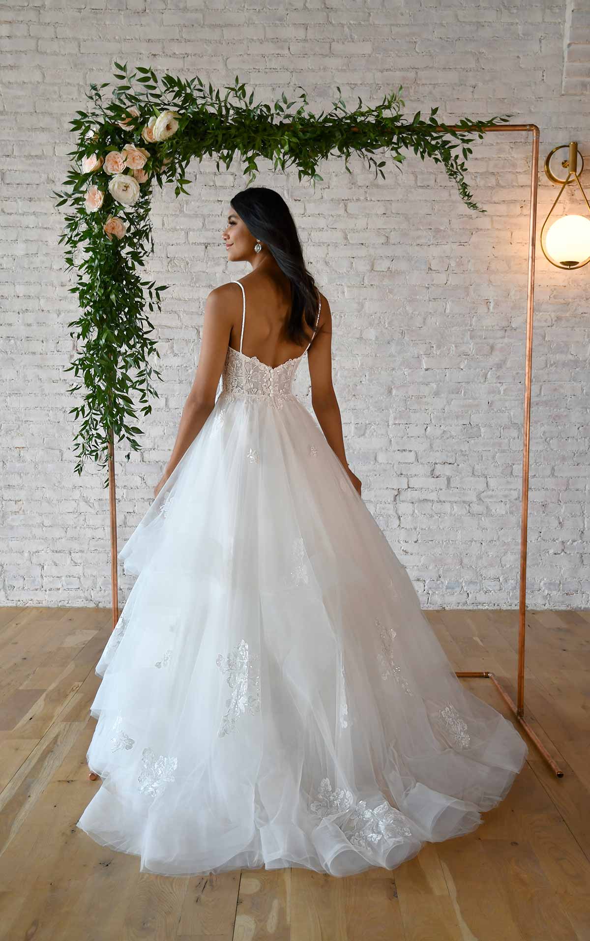 7355 Voluminous Ballgown Wedding Dress with V-Neckline by Stella York